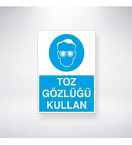 Toz Gözlüğü Kullan 21x35 Arkası Yapışkanlı Levha