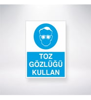 Toz Gözlüğü Kullan 21x35 Arkası Yapışkanlı Levha