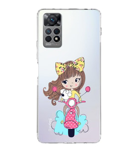 Xiaomi Redmi Note 11 Uyumlu Kamera korumalı Kapak Vespagirl Tasarımlı  Şeffaf Kılıf