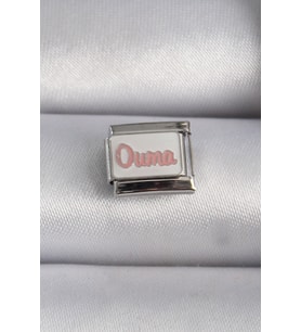 316L Çelik Gümüş Renk Beyaz Pembe Ouma İşlemeli Nomination Charm 5886 - SSSSSS4167-4624