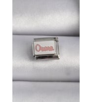 316L Çelik Gümüş Renk Beyaz Pembe Ouma İşlemeli Nomination Charm 5886 - SSSSSS4167-4624