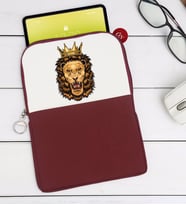 BK Gift Aslan Tasarımlı Taşınabilir Koruyucu Tablet Kılıfı & Organizer Çanta - Bordo-1