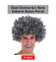 Premium Eğlence Etkinlik Kostüm Cadılar Bayramı Şık Kabarık Bonus Afro Kıvırcık Unisex Parti Peruğu