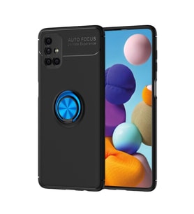 Samsung Galaxy M51 Kılıf Range Yüzüklü Silikon - Siyah-mavi