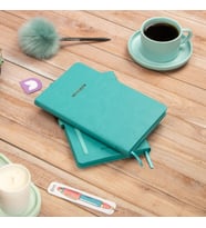 Dival Notebook 13x21 cm Turkuaz Deri Sert Kapak Noktalı Tarihsiz Dikişli Not Okul Defteri (Turkuaz)