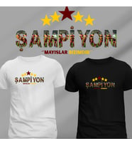 ŞAMPİYON GS BASKILI TİŞÖRT-TAKIM AŞKI  ! ❤️ (Siyah Beyaz Baskili)