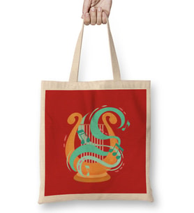 Harp Music Art Bez Çanta Uzun Saplı