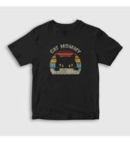Presmono Unisex Çocuk Siyah Cat Mommy Kedi T-Shirt 287791tt