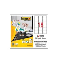 Ekstrafix Laser Etiket 63.5 x 46.6 MM Lazer Etiket 100 Yaprak
