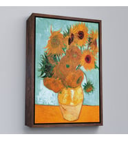 Çerçeveli Vincent Van Gogh Ayçiçeği Tablosu (Siyah)