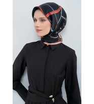 Armine Saf İpek Sura Eşarp-2026 İlkbahar-Yaz- 951700D (Siyah)