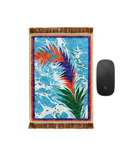 Bursa İpek Turkuaz Dekoratif Küçük Halı Mousepad
