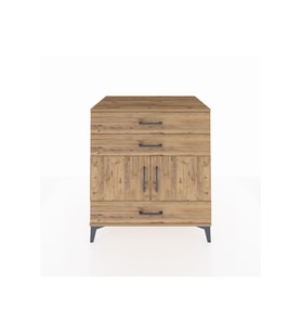 Kronos Şifonyer Tek Raflı 3 Çekmeceli 2 Kapaklı 88x59x96 Çam-Çam