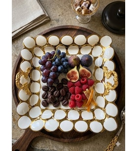 35,5 CM KARE TEPSİ BEYAZ-GOLD
