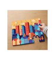 Yüksek Binalar Tasarımlı 24 Parça Ahşap Çocuk Puzzle MPK0843