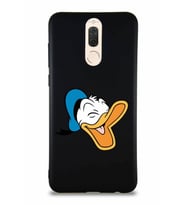 Huawei Mate 10 Lite Soft Premier Kapak Donald Duck-E Tasarımlı Silikon Kılıf - Siyah (Şeffaf)