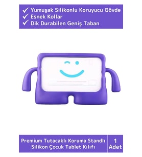 Premium Apple Samsung Uyumlu 11 Inch Silikon Yumuşak Tutacaklı Tam Koruma Kids Çocuk Tablet Kılıfı