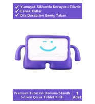Premium Apple Samsung Uyumlu 11 Inch Silikon Yumuşak Tutacaklı Tam Koruma Kids Çocuk Tablet Kılıfı