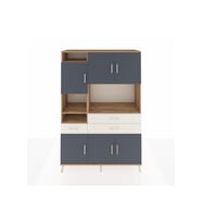 Hyperion Dolap 9 Raflı 3 Çekmeceli 6 Kapaklı 132x44x195 Çam-Antrasit/Aytaşı
