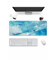 SonicTouch Klavye Mousepad 32x70cm Dikişsiz Pürüzsüz Sıvı Geçirmez Kaymaz Taban Mint Fırtınası