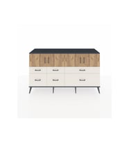 Kronos Konsol 4 Raflı 6 Çekmeceli 4 Kapaklı 176x59x99 Antrasit-Çam/Aytaşı