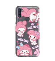 Samsung Galaxy M21 Uyumlu Melody Kuromi Desenli Şeffaf Telefon Kılıfı