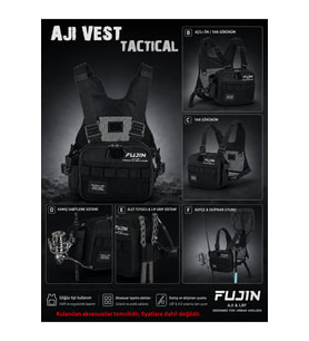 Fujin Aji Vest Tactical Black Balıkçı Çantası