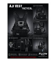 Fujin Aji Vest Tactical Black Balıkçı Çantası
