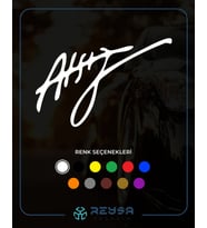 Nihal Atsız İmza Araba Sticker siyah 21x14 CM (Beyaz)