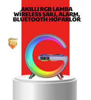 Kablosuz Şarjlı Atmosfer Lambası Bluetooth Hoparlör Ve Akıllı Alarm Özellikli