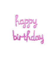 Bebek Pembe Happy Birthday El Yazı Folyo Balon