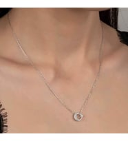 SWAROVSKİ TAŞLI AY YILDIZ  925 AYAR GÜMÜŞ KOLYE
