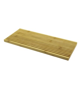 Dikdörtgen Çift Taraflı=düz - Dalgalı Oyuk Kanallı Ahşap Bambu Sunum Tepsi 17X39X1.5CM