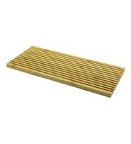 Dikdörtgen Çift Taraflı=düz - Dalgalı Oyuk Kanallı Ahşap Bambu Sunum Tepsi 17X39X1.5CM
