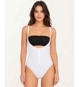 Giyim Kadın Beyaz Rengi Agraflı Göğüs Açık Body Korse