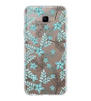 Samsung Galaxy J4 Core Kapak Floral Su Yeşili Tasarımlı Şeffaf Silikon Kılıf
