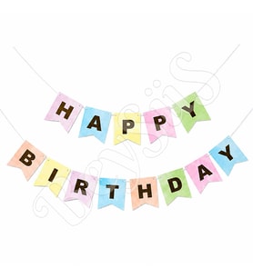 Happy Birthday Banner Makaron