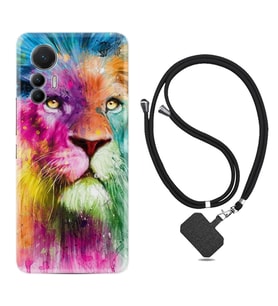 Xiaomi 12 Lite Kılıf Resimli Boyun Askılı İpli Desenli Silikon Colorfull Leon 2 1388