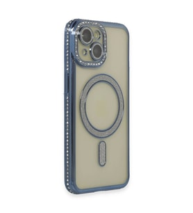 Apple iPhone 15 Kılıf Joke Simli Magneticsafe Kılıf - Lacivert