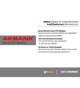 WooCommerce / Wordpress - Akbank Sanal POS Modülü
