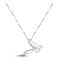 0.04 Karat Tasarım Pırlanta Kolye (Beyaz-Rose Gold)
