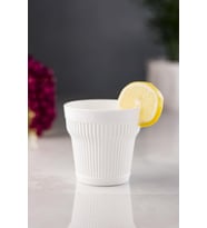 Akrilik Beyaz Tekli Kısa Bardak & Su Meşrubat Kahve Yanı Bardağı 300 ml ( Cam Değildir )
