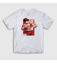 Presmono Unisex Çocuk Beyaz Strong V2 Anime Hanma Baki T-Shirt 319249tt