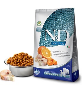 ND Tahılsız Ocean Balkabaklı Morina Balıklı Medium Maxi Köpek Maması 2.5 Kg