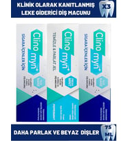 Clinomyn Smokers Sigara Içenler Için Diz Beyazlatan 75ml X 2 + Temizle Parlat Diş Beyazlatan ve Parlatan Fresh Jel Diş Macunu 75 ml