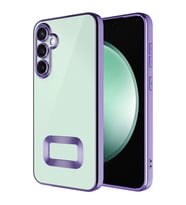 Galaxy S25 FE Kılıf Kamera Korumalı Logo Gösteren Omega Kılıf (Lila)