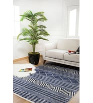 Dijital Kaymaz Yıkanabilir Beyaz Geometrik Salon Halısı Mutfak Halısı Koridor Halısı Yolluk HLN941