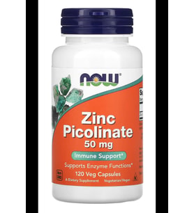 NOW Zinc Picolinate 50mg 120 Veg Capsul. USA Menşei 3833 (Renksiz)