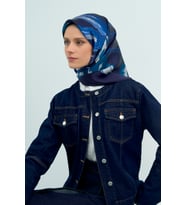 Armine Saf İpek Sura Eşarp-2026 İlkbahar-Yaz- 95060D (Lacivert)