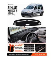 e-biz RENAULT KANGOO 2 AİRBAGLİ (2004-2008) Uyumlu Torpido Örtüsü, Torpido Kılıfı - Siyah - RE027
